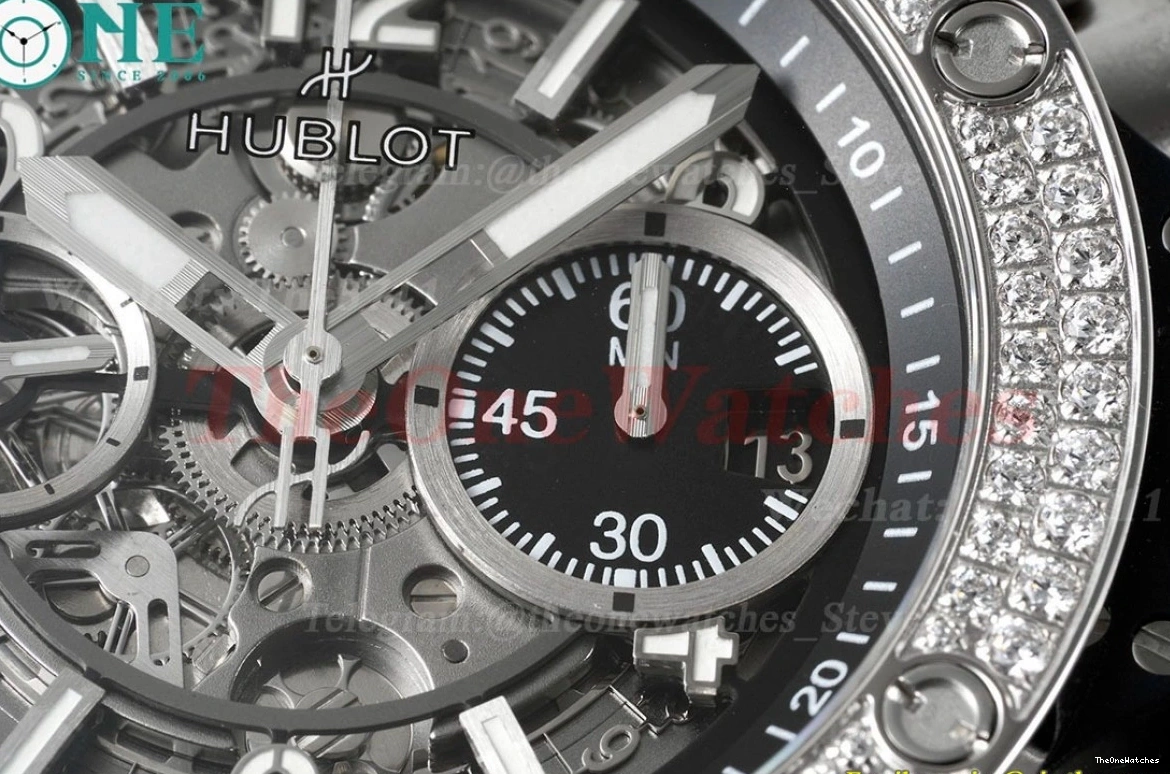 Diams Titanium Big Bang 44mm SS Diams Bezel BBF A1280 Rubber Unico 0421